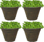 Sunnydaze 20-Inch Franklin Large Plant Pot - Polyresin Round Outdoor Planter with Drillable Drainage Hole - 4 Pack - Sable
