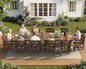 SERWALL Patio Dining Sets for 10 Person, HDPE Dining Set with 2 Tables, 8 Armless Chairs and 2 Armed Dining Chairs, Brown