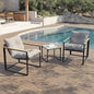 Outdoor Wicker Patio Furniture Set, Rattan Sectional Sofa Set with Thick Cushions (Grey, 3 Piece Conversation Set)