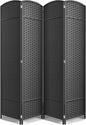 Sorbus 4 Panel Room Divider 6 ft. Tall - Privacy Screen, Extra Wide Double Hinged Panels, Mesh Hand-Woven Design, Partition Room Dividers and Folding Privacy Screens, Wall Divider for Room Separation