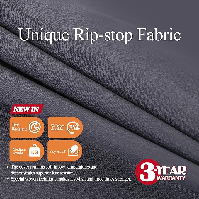WJ-X3 Ripstop 84 Round Patio Table Cover, Waterproof, UV Resistant, Anti-Fading - Image 2