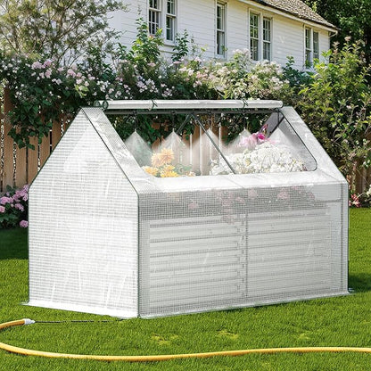 Raised Garden Bed with Self-Watering System, 6x3x2 ft Elevated Planter Boxes Outdoor with PE Cover, Galvanized Raised Beds for Gardening,Vegetables,Flowers, Backyard, Patio