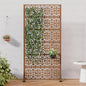 Casaphoria Metal Privacy Screen Outdoor, 72" H x 35" W Freestanding Decorative Privacy Screen for Patio Deck Balcony Garden with Stable Base, Brown-Perilla