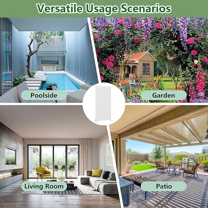 Casaphoria Metal Privacy Screen Outdoor, 72" H x 35" W Freestanding Decorative Privacy Screen for Patio Deck Balcony Garden with Stable Base, White-Square