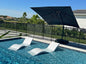 PURPLE LEAF 8' X 8' Patio Umbrella with Wheeled Base for Pool 7' High Offset Outdoor Cantilever Umbrella Swimming Pool Umbrella with 360°Rotation for Poolside Navy Blue