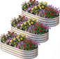 AHEONLAR 3 Pack 6×3×1ft Galvanized Raised Garden Beds, Oval Metal Garden Bed Planter Boxes Outdoor, Durable Raised Garden Beds Outdoor for Vegetables, Flowers, Silver