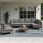 LAUSAINT HOME Outdoor Patio Furniture, 7 Piece Outdoor Sectional Sofa PE Rattan Wicker Patio Conversation Sets, All Weather Patio Furniture Set with Thick Cushions for Garden, Backyard (Grey)