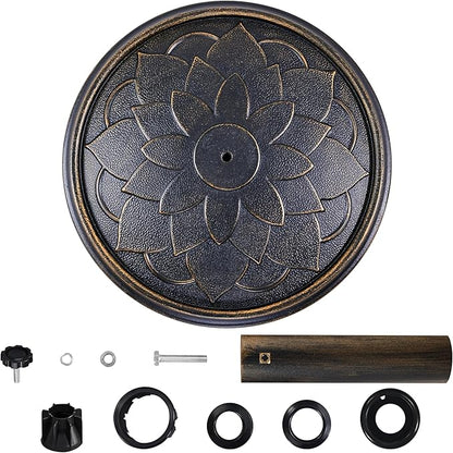 Yaheetech 18'' Patio Umbrella Base 26.5lbs Heavy Duty Antiqued Outdoor Market Umbrella Stand All-Weather Resin Umbrella Base for Garden & Yard, Bronze