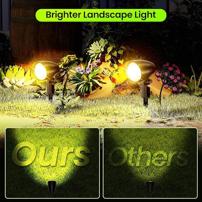 ZZXX 20W Outdoor Spotlight LED Landscape Lighting 120V Pathway Lights IP66 Waterproof Aluminum Yard Spot Lights 1880LM 2700K Warm White Landscape Spotlights with US 3-Plug in (2 Pack)
