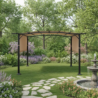 Garden Winds Durable 350 Replacement Canopy Top Compatible with Aldi Pergola Models 23700-23, 822993, 49964 - Beige