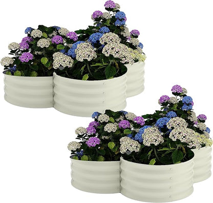 Garvee 2 Pack Galvanized Raised Garden Bed, Outdoor Planter Box with Open Base for Herbs, Veggies & Flowers. Rust-Resistant Raised Garden Beds, Ground-Connected Design for Deep Root Growth