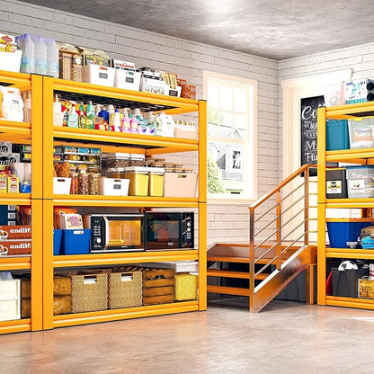REIBII Garage Shelving Load 3200LBS, 5-Tier Storage Shelves, Adjustable Heavy Duty Metal Shelving Unit for Pantry, Basement, Warehouse, 72" H x 36" W x 16" D