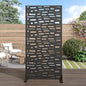 Casaphoria 72" H x 35" W Metal Outdoor Privacy Screen, Freestanding Decorative Divider for Patio, Deck, Balcony, and Garden with Stable Base, Black-Gerald