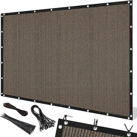 Artpuch 90% Sun Shade Cloth, 5 x 8 FT Pergola Shade Cover Canopy with Grommets, Sun Screen Fabric Tarp for Patio, Outdoor, Garden, Backyard, Mocha