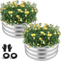 ZXZYHFTY Round Galvanized Raised Garden Bed kit,Silver Outdoor Garden Raised Planter Box, Round Large Metal Raised Garden Beds for Vegetable 2 * 2 * 1ft 2 Pcs