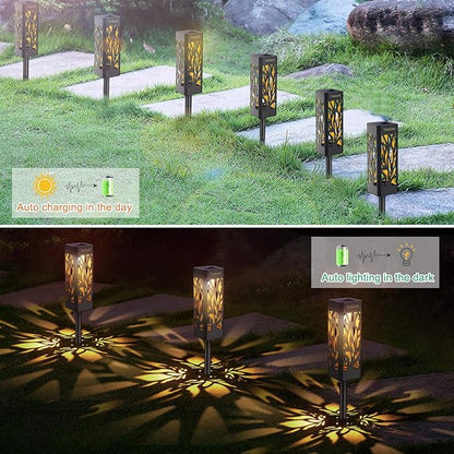 TomCare Solar Lights Outdoor Upgraded Bright Solar Pathway Lights Bigger Size Decorative Solar Waterproof Solar Powered Led Landscape Garden Lighting for Path Yard Walkway, 8 Pack