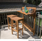 Bar Set, Acacia Wood Balcony Table and 2 Stools, 3-Piece Natural Finish