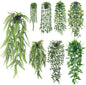 Der Rose 8Pcs Fake Plants Hanging Artificial Ivy Vine Faux Eucalyptus Hanging Plants for Home Boho Wall Shelf Indoor Outdoor Decor (Black Pots)