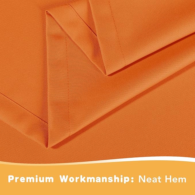 HolidayIdeas Outdoor Curtains for Patio Waterproof, 4 Panels - 54 x 108 Inch - Privacy Protection & Light Filtering Curtains Grommet Outside Curtains for Porch, Backyard (Mecca Orange)