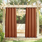 NICETOWN Halloween Outdoor Curtains Weighted for Patio, Thermal Insulated Weight Heavy Windbreak Top and Bottom Rustproof Grommet Sun/Rain Protect Drapes for Porch, W52 by L84, Burnt Orange