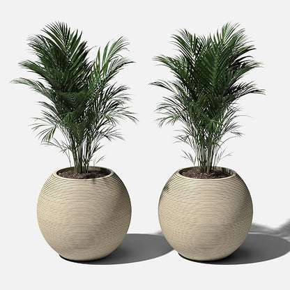 Veradek Strata Series Sphere Round Planter for Patio & Backyard | Durable Plastic-Stone Material | Modern Décor for Tall Trees and Plants