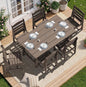 SERWALL Patio Dining Sets for 6 Person, HDPE Dining Set with 6 Armless Chairs, Coffee
