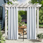 NICETOWN 2 Panels Outdoor Curtains for Patio Waterproof Grommet & Back Tab on Top and Bottom, Windproof Privacy Sound & Light Reducing for Cabana with Fixed Rope, W46 x L72, Greyish White
