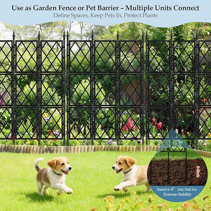 5.25FT Metal Garden Trellis for Climbing Plants Outdoor and Indoor, Black Iron Pipe Support Fence Climbing Plant Frame Wall Trellis with Garden Twist Tie for Ivy Vines Vegetable Flower
