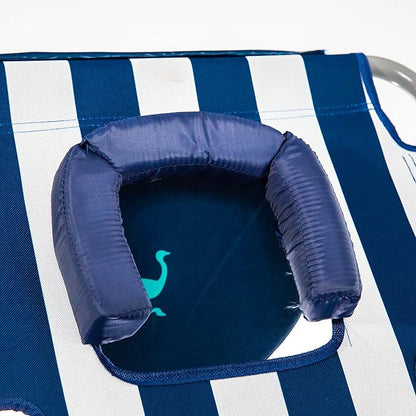 Ostrich Chaise Lounge Blue and White Striped
