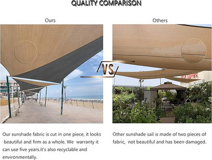 Tronssien Triangle 16'x16'x23' Sun Shade Sail, 95% UV Blockage Canopy Awning for Outdoor Patio and Garden, Yard Activities