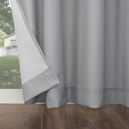 Sun Zero Marina Indoor/Outdoor UV Protectant Energy Efficient Grommet Curtain Panel, 54" x 95", Gray