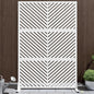 Casaphoria Metal Privacy Screen Outdoor, 72" H x 47" W Freestanding Decorative Privacy Screen for Patio Deck Balcony Garden with Stable Base, White-Parallel