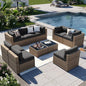 Aoxun Patio Furniture Sets, 10-Piece Outdoor Patio Furniture with Thick Cushions, Wicker Outdoor Conversation Set Sectional Sofa for Backyard, Poolside, Garden