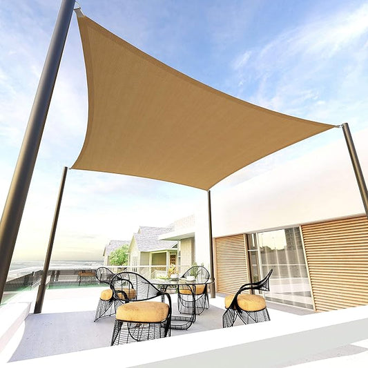Tronssien Rectangle 10'x13' Sun Shade Sail,95% UV Blockage Canopy Awning for Outdoor Patio and Garden, Yard Activities