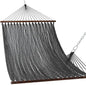 Lazy Daze Hammocks 10.5 FT Double 2 Person Caribbean Rope Hammock, Hand Woven Polyester Hammock with Spreader Bars, for Outside Outdoor Backyard Patio Poolside, 450 LBS Capacity, Gray