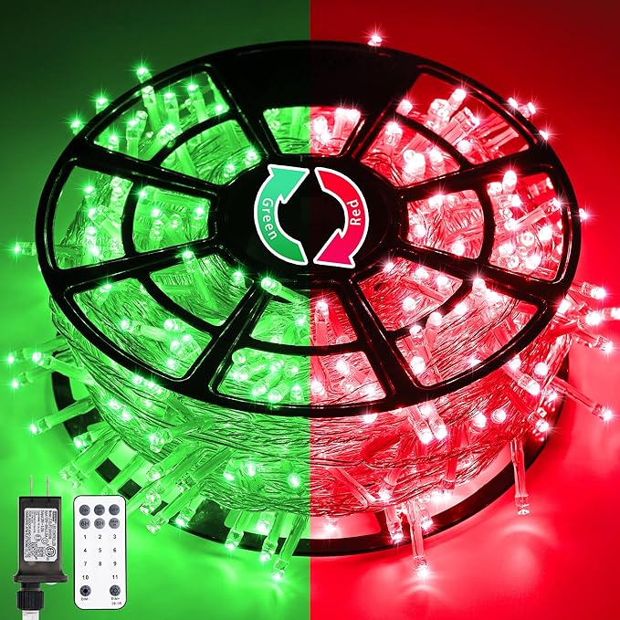String Lights 168ft Red to Green Color Changing LED Outdoor Lights