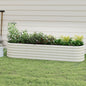 Galvanized Raised Garden Bed, Outdoor Planter Bed, Metal Planter Box for Gardening and Planting,8x2x1.5ft, Milk White