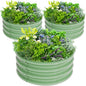 3Pcs 2X2X1ft Round Raised Garden Bed Kit,Galvanized Raised Garden Beds Outdoor, Metal Planter Box Steel Kit Flower Herb,Vegetables..Grass Green