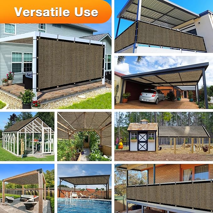 Artpuch Outdoor Pergola Shade Cover 16x24 FT Sun Shade Cloth with Grommets Mocha 90% UV Protection Canopy Patio Privacy Screen (Customized Available)