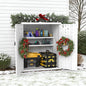 EHHLY Heavy Duty Small Storage Cabinet Outdoor Weatherproof, 14 Cuft Garage Storage Cabinet with 2 Adjustable Shelves, Lockable Kitchen Pantry Closer Organizer, 31Wx23Lx34H, Polar White