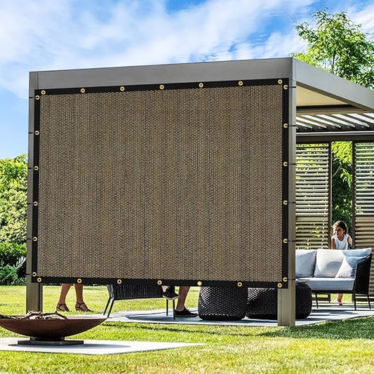 Artpuch Outdoor Pergola Shade Cover 15x15 FT Sun Shade Cloth with Grommets Mocha 90% UV Protection Canopy Patio Privacy Screen (Customized Available)