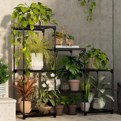 Plant Stand Indoor Plant Shelf Outdoor Metal Plant Rack for Multiple Plants 7 Pots Ladder Plant Pot Holder for Living Room Patio Garden Home Decor