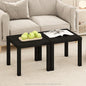 Furinno Classic Coffee Table Set of 2, Square Modern Coffee Table with Triple Thick Tabletop, Side Table with 4 Legs, for Living Room, Bedroom, Home Office, Black