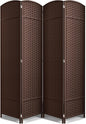 Sorbus 4 Panel Room Divider 6 ft. Tall - Privacy Screen, Extra Wide Double Hinged Panels, Mesh Hand-Woven Design, Partition Room Dividers and Folding Privacy Screens, Wall Divider for Room Separation