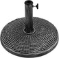 Yaheetech 22 lbs Outdoor Umbrella Base, 18" Round Resin Patio Umbrella Stand, Heavy Duty Market Umbrella Base Stand for Garden & Backyard, Rustic Silver