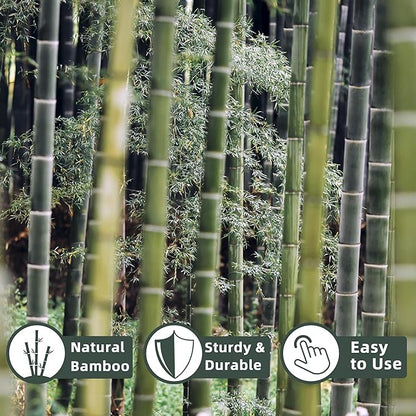 50Pcs / 18 inch Bamboo Plant Stakes for Indoor Outdoor Plants, Garden Plant Support Sticks, Poles for Tomato Vegetables Beans Trees Potted Climbing Plants(0.32''-0.4'')