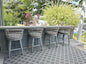 PURPLE LEAF Outdoor Rattan 29" Bar Stools Set of 2, Modern Boho Aluminum Patio Bar Height Chair with Cushion and Back for Garden Outdoor and Indoor, Light Grey