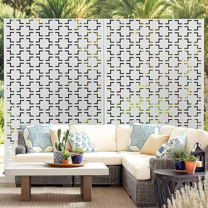Outdoor Privacy Screen,72" H×47" W Metal Privacy Screen, Freestanding Privacy Fence Panels for Patio