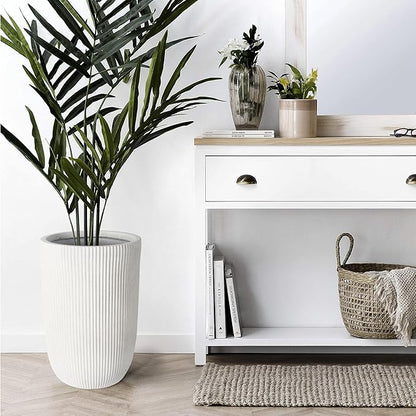 Oakrain 18" H Tall Planter, Large Indoor Outdoor Decorative Pot with Drainage Hole, Modern Minimalist Vase for Home Garden, Living Room, Kitchen