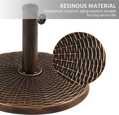 Yaheetech 22 lbs Heavy Duty Outdoor Umbrella Base 18" Round Patio All-Weather Umbrella Stand Market Umbrella Base for Garden & Lawn, Bronze